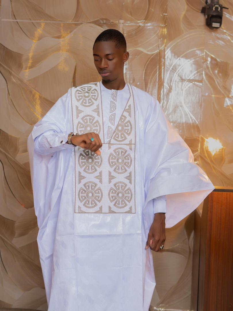 Grand boubou blanc à médaillons — blanc, vue 2