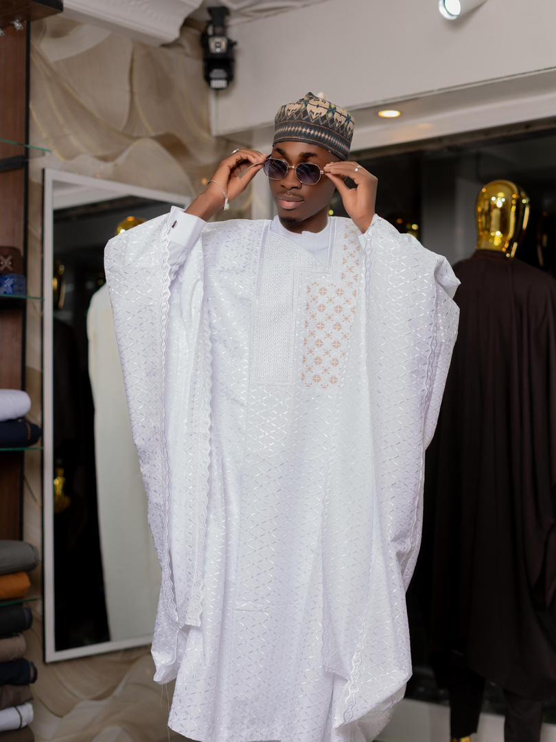 Grand boubou blanc ajouré — blanc, vue 2